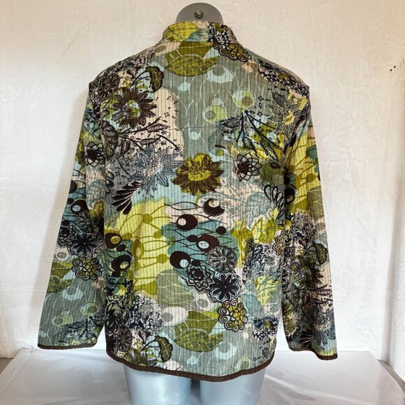 Multiples Women's Reversible Size 1X Open Front Light Weight Mid Length Jacket - Picture 2 of 16